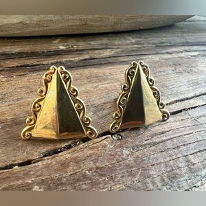 Vintage Gold-Tone Triangle cuff links
